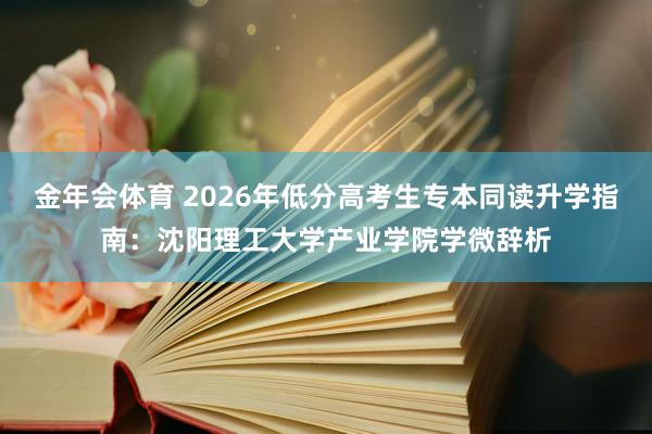 金年会体育 2026年低分高考生专本同读升学指南：沈阳理工大学产业学院学微辞析