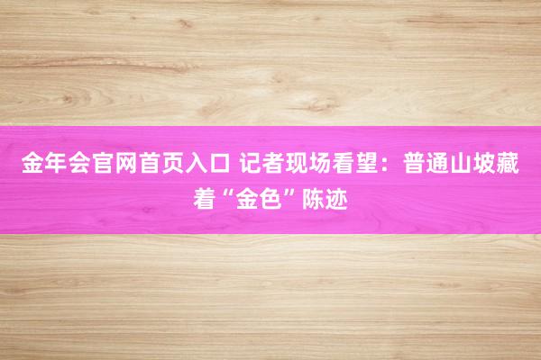 金年会官网首页入口 记者现场看望：普通山坡藏着“金色”陈迹