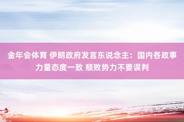 金年会体育 伊朗政府发言东说念主：国内各政事力量态度一致 颓败势力不要误判
