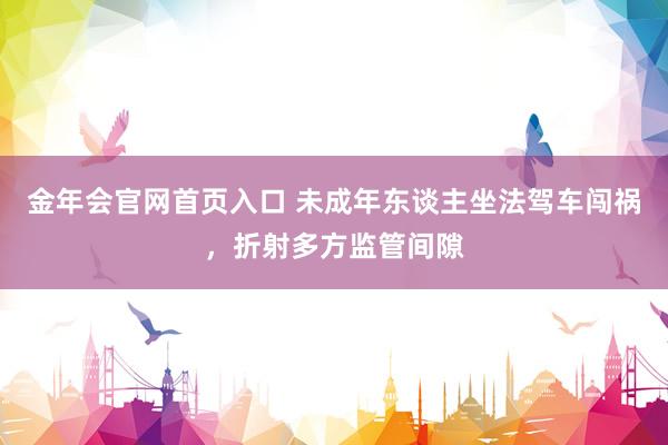 金年会官网首页入口 未成年东谈主坐法驾车闯祸，折射多方监管间隙