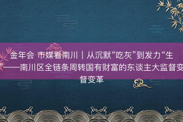 金年会 市媒看南川︱从沉默“吃灰”到发力“生金”——南川区全链条周转国有财富的东谈主大监督变革